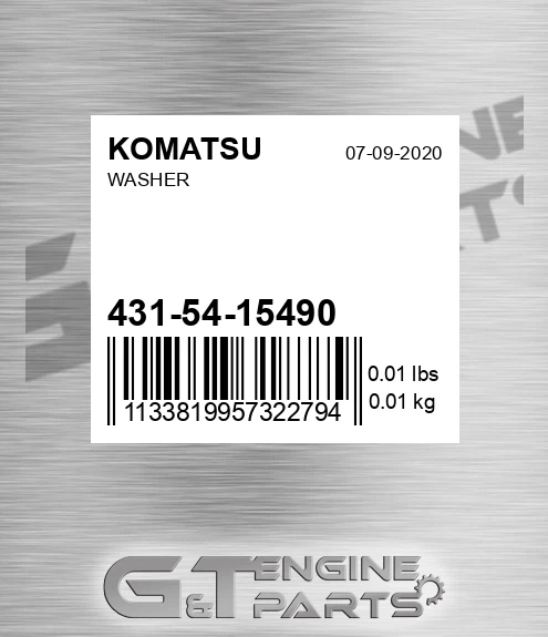 431-54-15490 Washer for KOMATSU