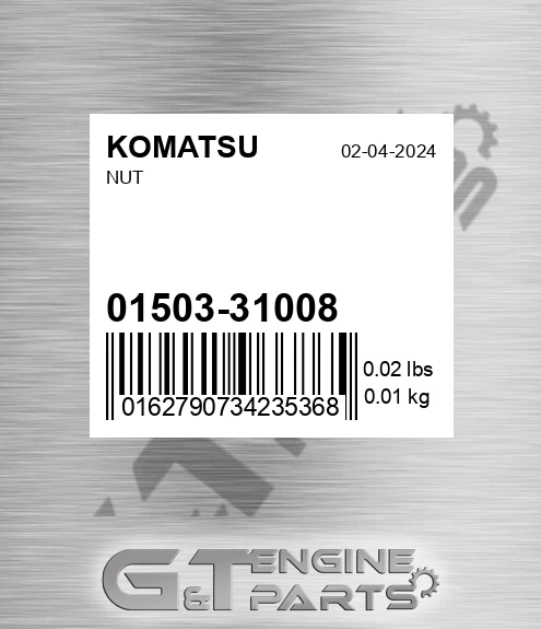 01503-31008 Nut for KOMATSU
