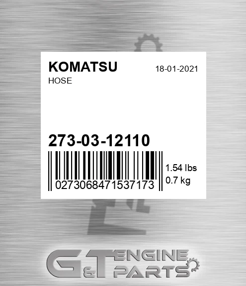 273-03-12110 Hose for KOMATSU