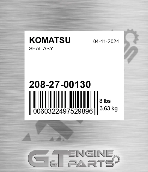 208-27-00130 Seal Asy for KOMATSU