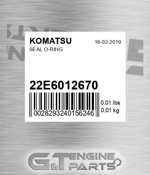 22E-60-12670 Seal O-ring for KOMATSU