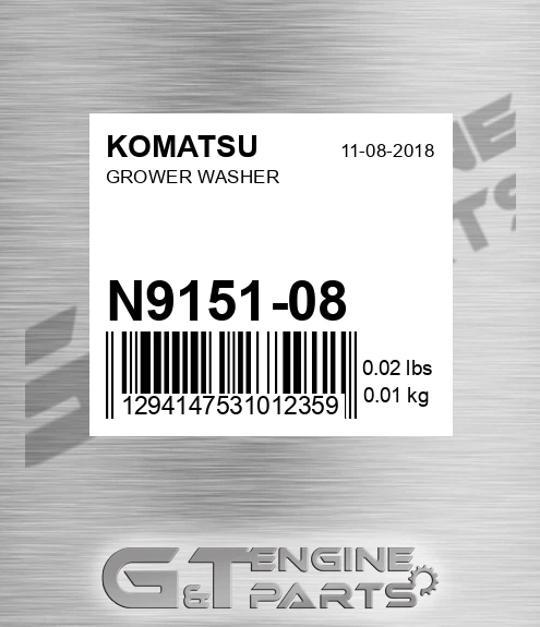 N9151-08 Grower Washer for KOMATSU