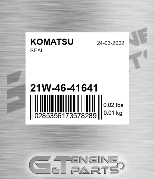 21W-46-41641 Seal for KOMATSU