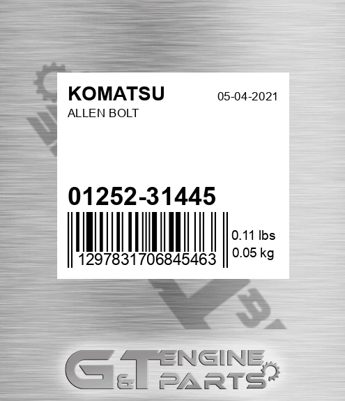 01252-31445 Allen Bolt for KOMATSU