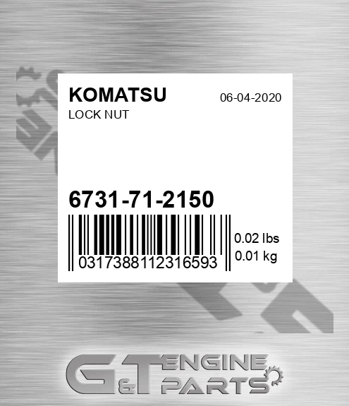 6731-71-2150 Lock Nut