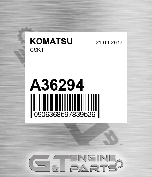 A36294 KOMATSU Gskt