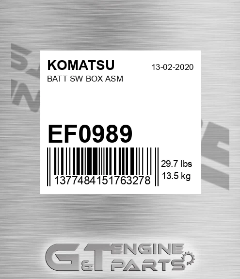 EF0989 KOMATSU Batt Sw Box Asm