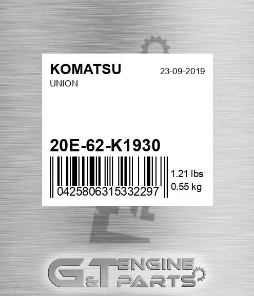20E-62-K1930 Union for KOMATSU