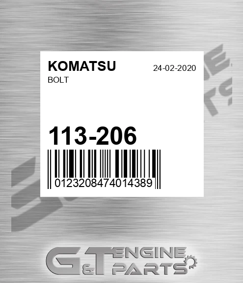 113-206 Bolt for KOMATSU
