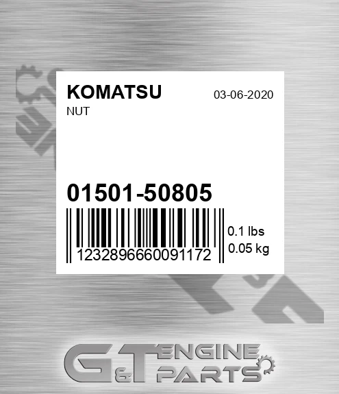 01501-50805 Nut for KOMATSU