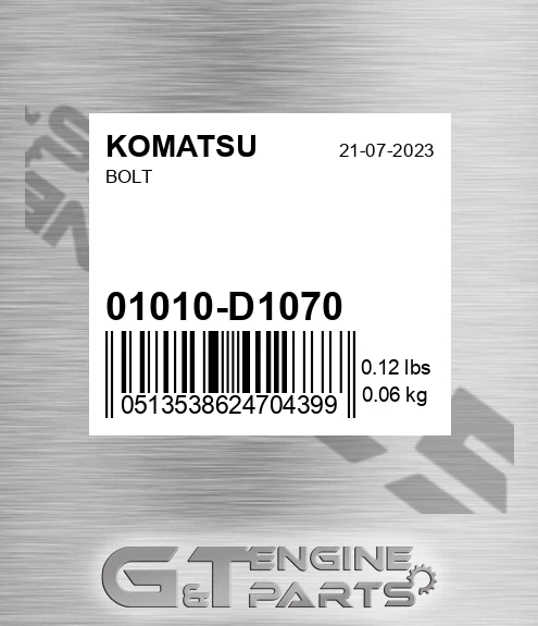 01010-D1070 Bolt for KOMATSU