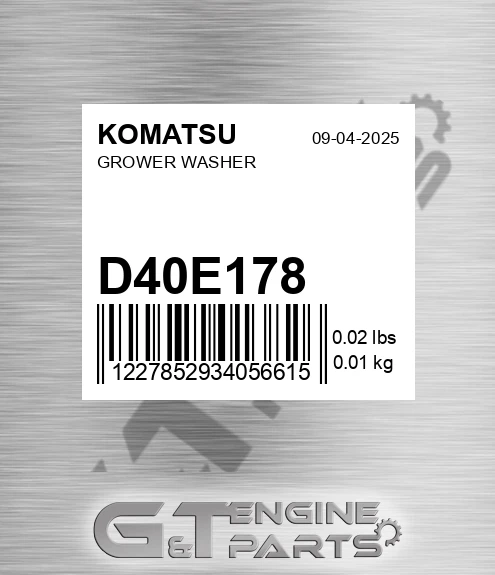 D40E178 KOMATSU Grower Washer