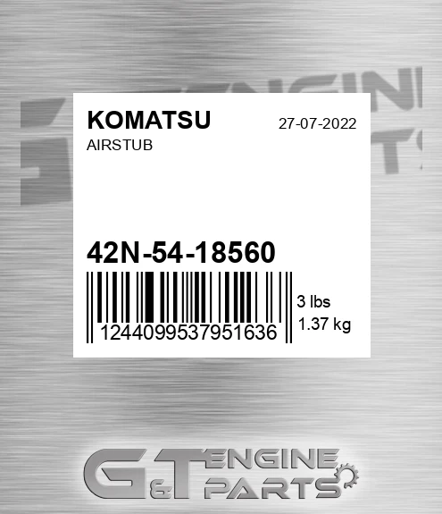42N-54-18560 Airstub for KOMATSU
