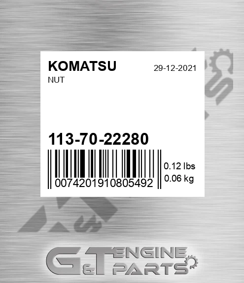 113-70-22280 Nut for KOMATSU