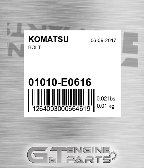 01010-E0616 Bolt for KOMATSU