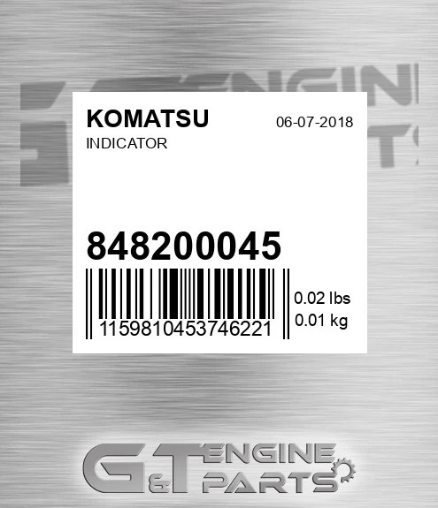 848200045 Indicator for KOMATSU