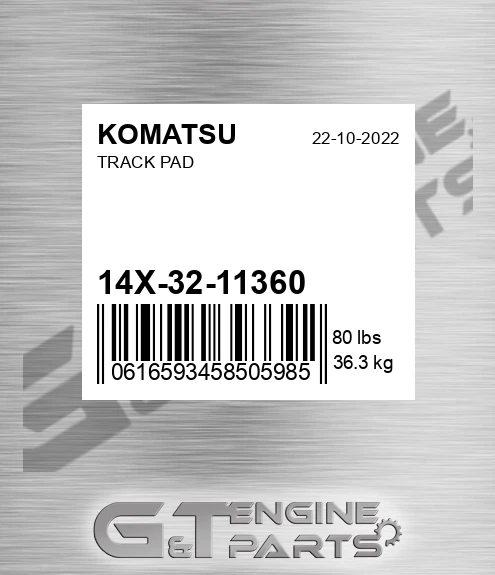 14X-32-11360 Track Pad for KOMATSU