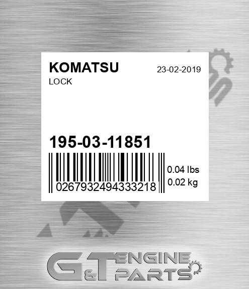 195-03-11851 Lock