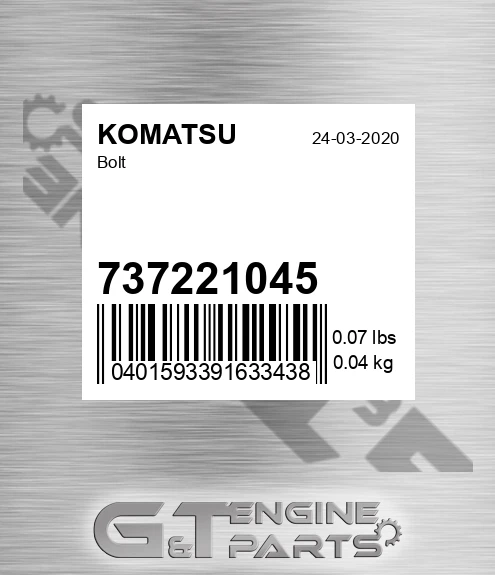737221045 Bolt for KOMATSU