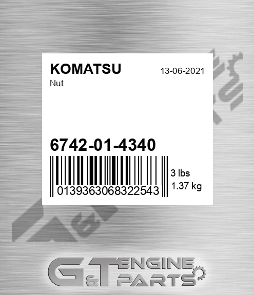 6742-01-4340 Nut for KOMATSU