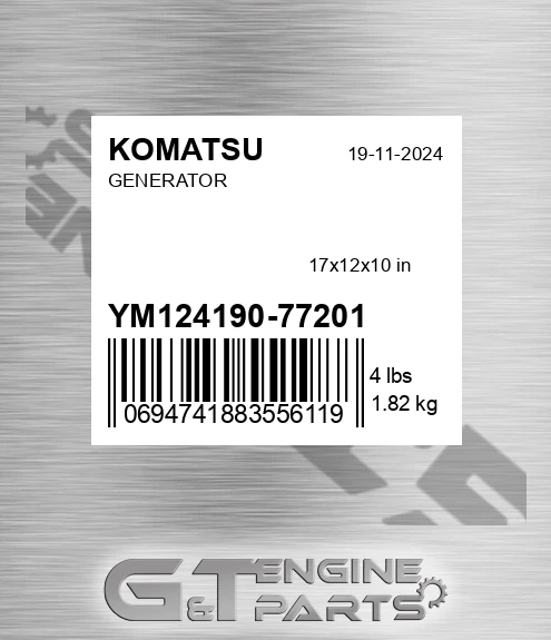 YM124190-77201 Generator for KOMATSU