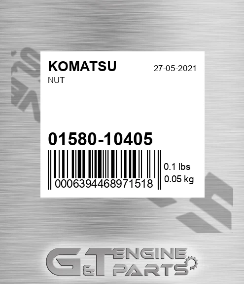 01580-10405 Nut for KOMATSU