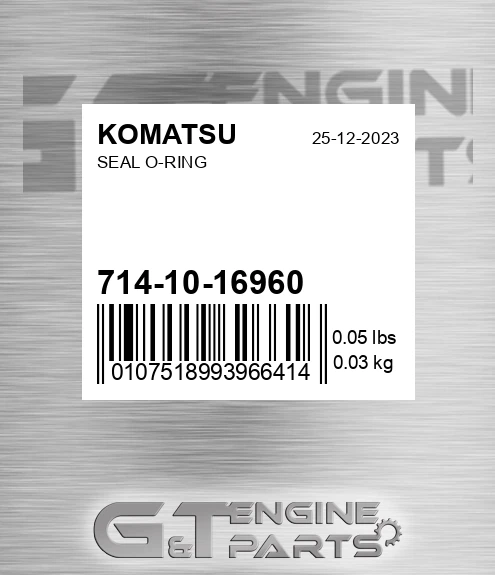 714-10-16960 Seal O-ring for KOMATSU