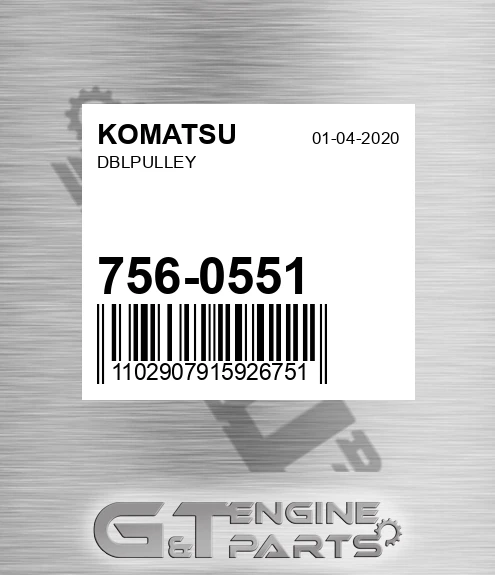 756-0551 Dblpulley for KOMATSU