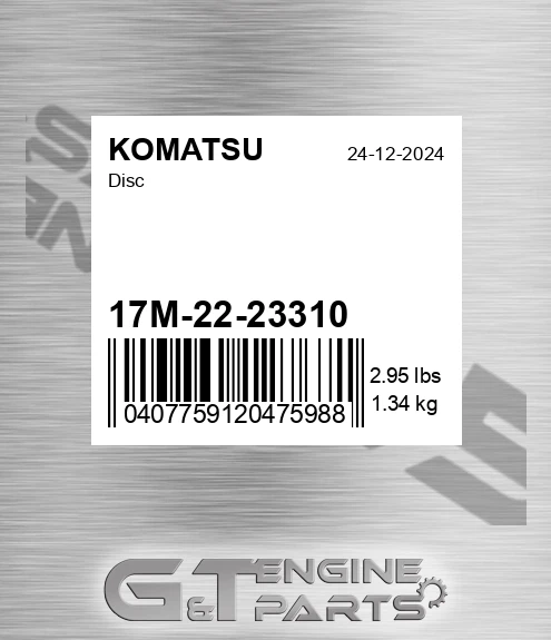 17M-22-23310 Disc for KOMATSU