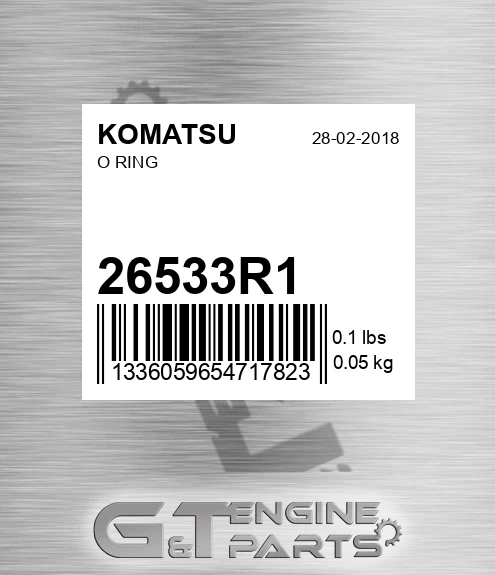 26533R1 O Ring for KOMATSU