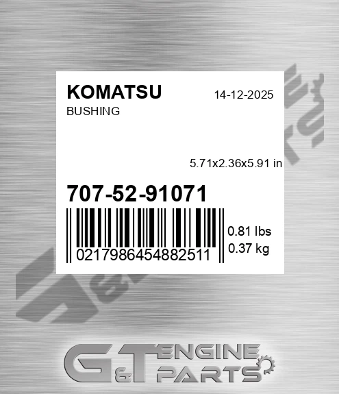707-52-91071 Bushing for KOMATSU