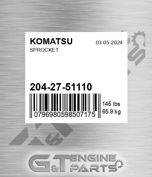 204-27-51110 Sprocket for KOMATSU