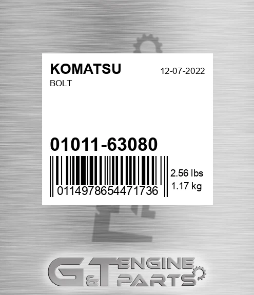 01011-63080 Bolt for KOMATSU