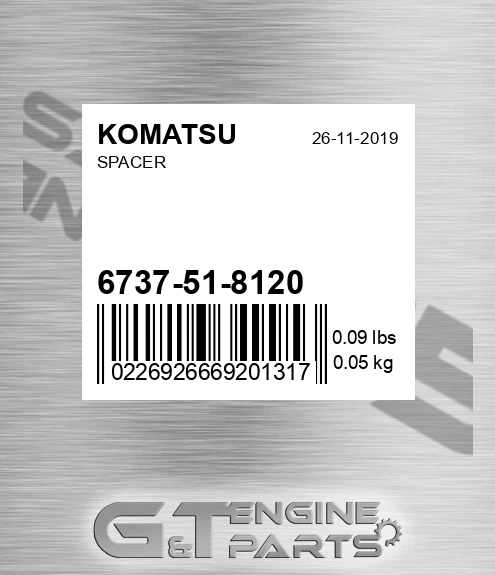 6737-51-8120 Spacer for KOMATSU