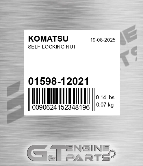 01598-12021 Self-locking Nut for KOMATSU