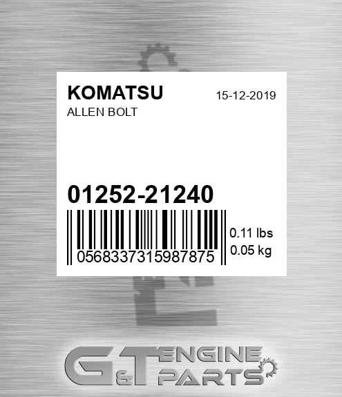 01252-21240 Allen Bolt for KOMATSU