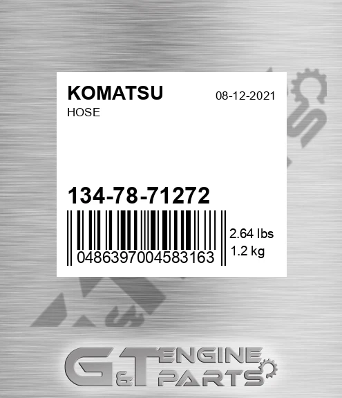 134-78-71272 Hose for KOMATSU
