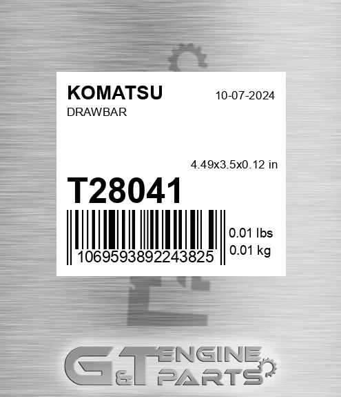 T28041 KOMATSU Drawbar