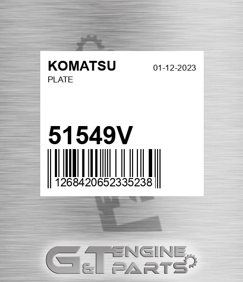 51549V KOMATSU Plate