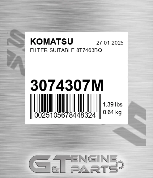3074307M Filter Suitable 8t7463bq