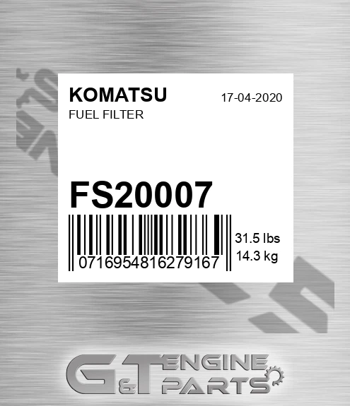 FS20007 KOMATSU Fuel Filter