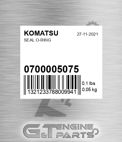 07000-05075 Seal O-ring for KOMATSU