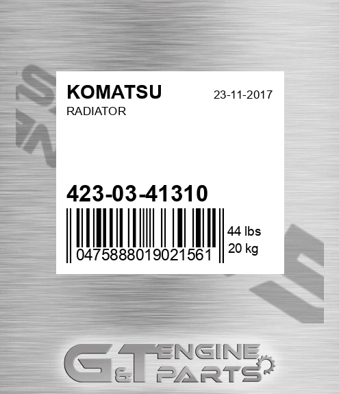 423-03-41310 Radiator for KOMATSU