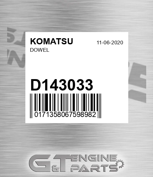 D143033 KOMATSU Dowel