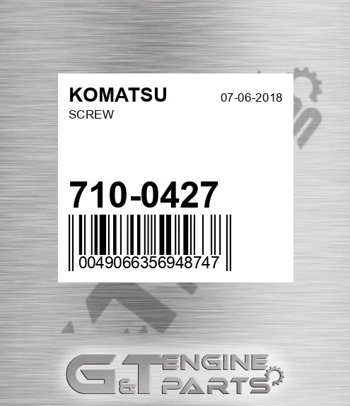 710-0427 Screw for KOMATSU