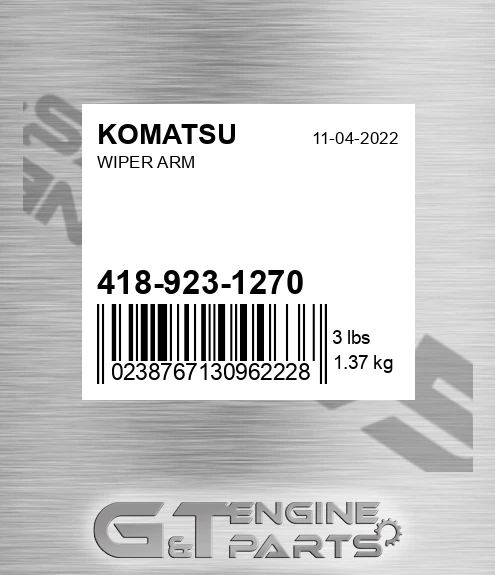 418-923-1270 Wiper Arm for KOMATSU