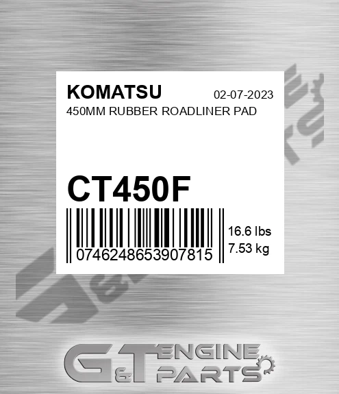 CT450F 450mm Rubber Roadliner Pad