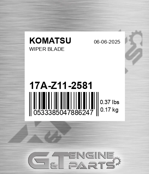17A-Z11-2581 Wiper Blade for KOMATSU