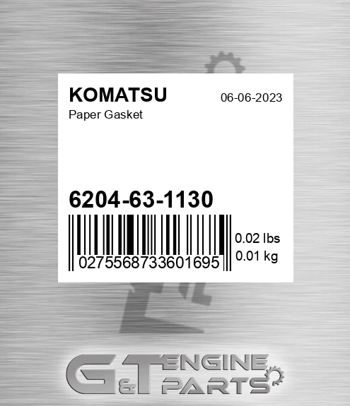 6204-63-1130 Paper Gasket for KOMATSU