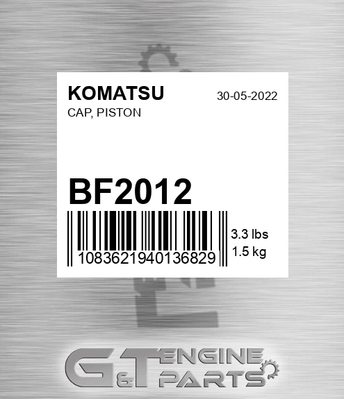 BF2012 Cap, Piston